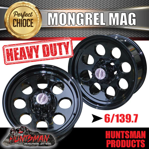 15X8 -22 Mongrel Alloy Mag Rim.  6/139.7 pcd Black Fits Patrol, Landcruiser, Hilux, Triton, Rodeo ETC - Image 3