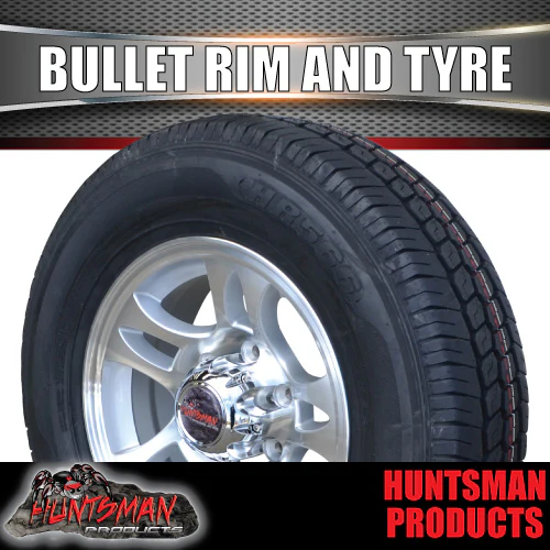 16" Trailer Caravan 6 Stud Bullet Alloy & 195/65R16C Tyre. 195 65 16 - Image 4