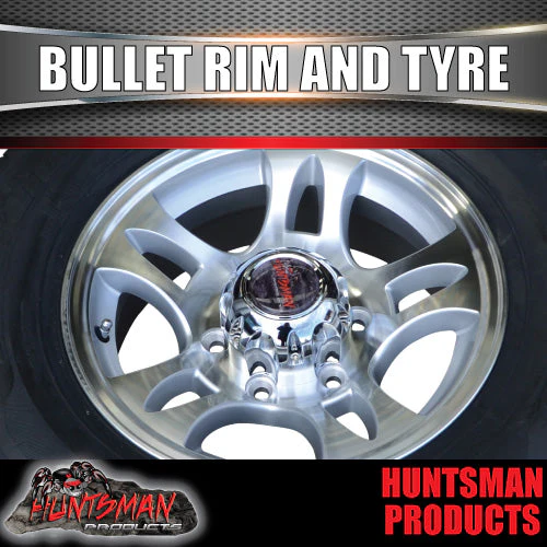 16" Caravan Trailer 6 stud Landcruiser Pattern Bullet Alloy Mag Wheel & 225/75R16C Tyre. - Image 6