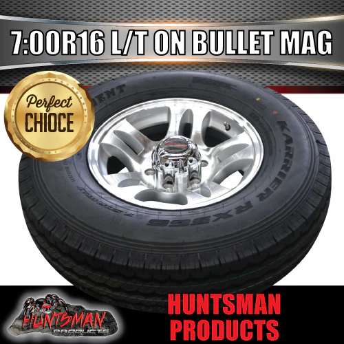 16" Trailer (Plant) 6 stud Landcruiser Pattern bullet Alloy Rm & 7:00R16 L/T Truck Tyre. 7.00 16 - Image 4