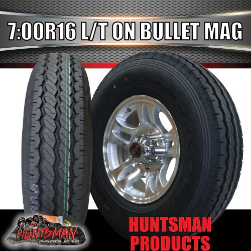 16" Trailer (Plant) 6 stud Landcruiser Pattern bullet Alloy Rm & 7:00R16 L/T Truck Tyre. 7.00 16 - Image 5