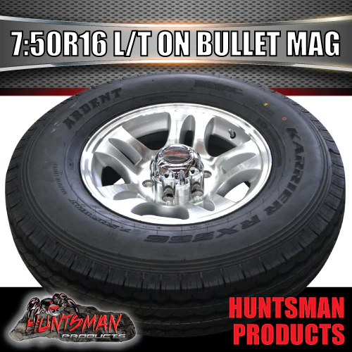 16" Trailer (Plant) 6 stud Landcruiser Pattern bullet Alloy Rm & 7:50R16 L/T Truck Tyre. 7.50 16 - Image 3