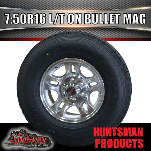 16" Trailer (Plant) 6 stud Landcruiser Pattern bullet Alloy Rm & 7:50R16 L/T Truck Tyre. 7.50 16 - Image 4
