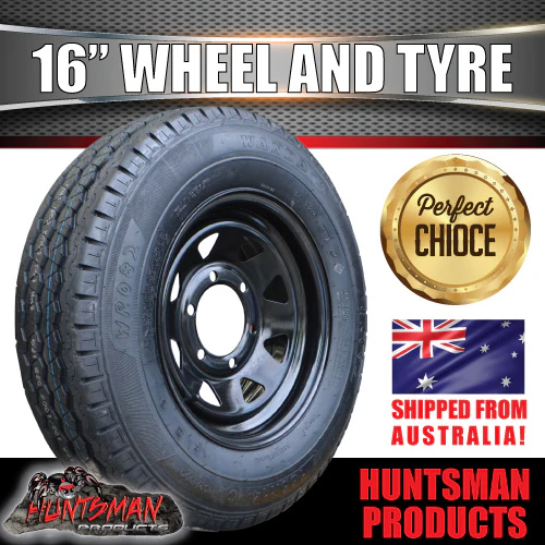 16" 6 stud caravan trailer steel wheel rim & 245/75R16 L/T tyre. 245 75 16 - Image 5