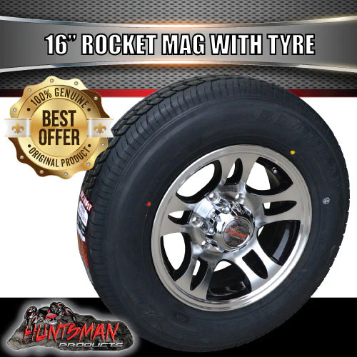 16" Trailer Caravan 6 stud Landcruiser Pattern Rocket Alloy Mag & 225/75R16C Tyre. 225 75 16 - Image 3