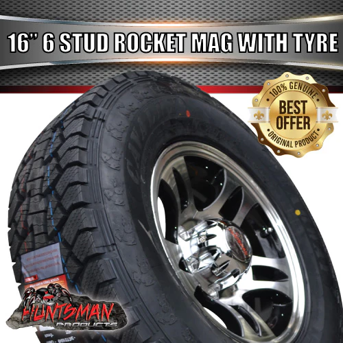 16" Caravan Trailer 6 stud Rocket Alloy Mag Wheel & 245/75R16 L/T Tyre. 245 75 16 - Image 3