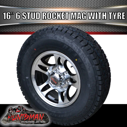 16" Caravan Trailer 6 stud Rocket Alloy Mag Wheel & 245/75R16 L/T Tyre. 245 75 16 - Image 4
