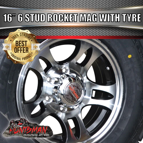 16" Caravan Trailer 6 stud Rocket Alloy Mag Wheel & 245/75R16 L/T Tyre. 245 75 16 - Image 5