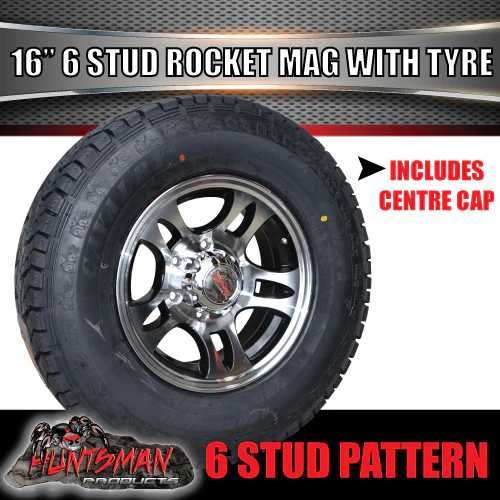 16" Caravan Trailer 6 stud Rocket Alloy Mag Wheel & 245/75R16 L/T Tyre. 245 75 16 - Image 6