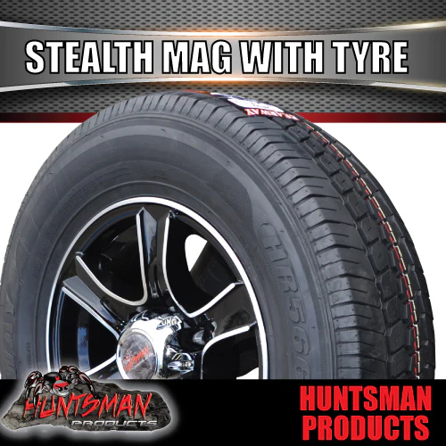 16" Trailer Caravan 6 stud Stealth Alloy & 195/65R16C Tyre. 195 65 16 - Image 3