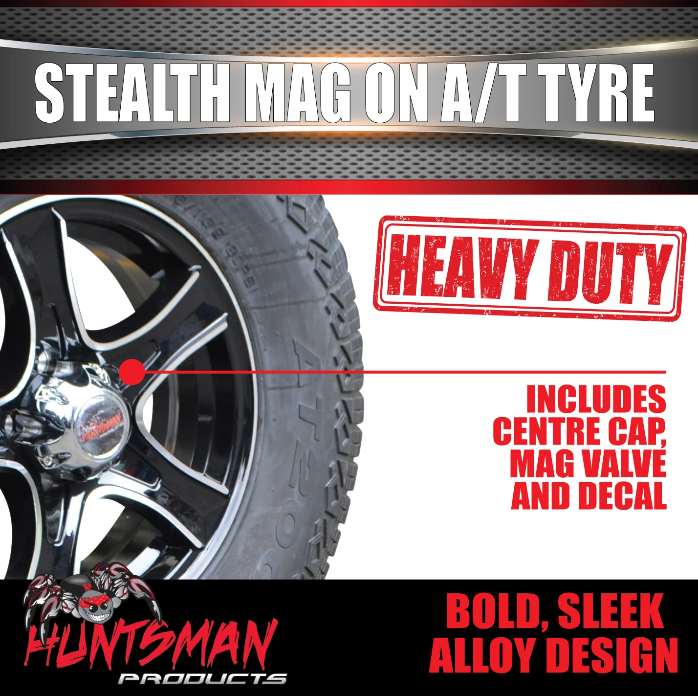 16" Trailer Caravan 6 stud Stealth Alloy Mag Wheel & 245/75R16 L/T Tyre. 245 75 16 - Image 3