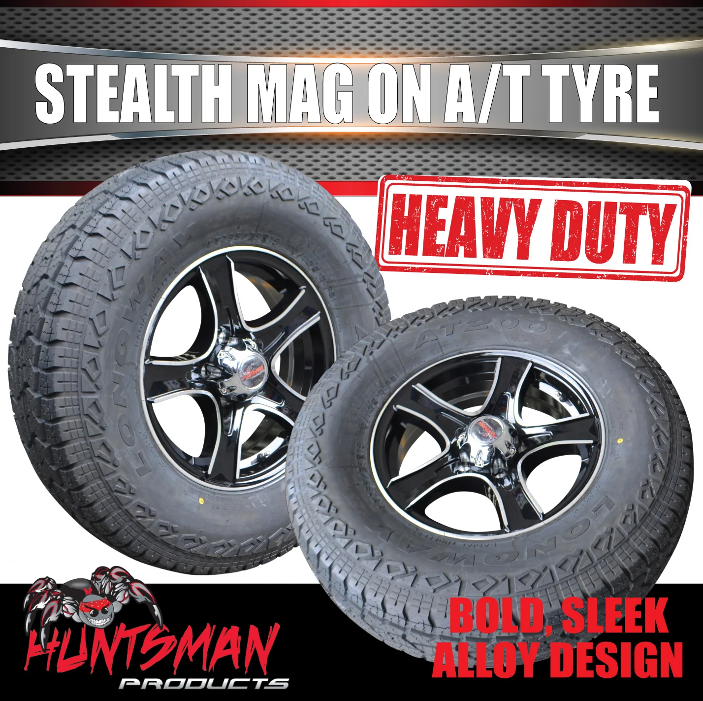 16" Trailer Caravan 6 stud Stealth Alloy Mag Wheel & 245/75R16 L/T Tyre. 245 75 16 - Image 5
