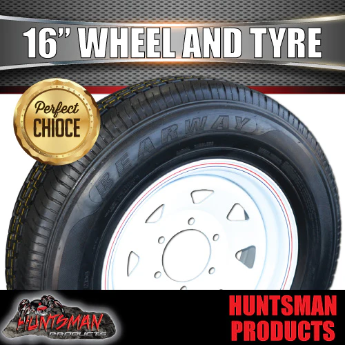 16" 6 stud trailer caravan steel wheel rim & 245/75R16 L/T tyre. 245 75 16 - Image 5