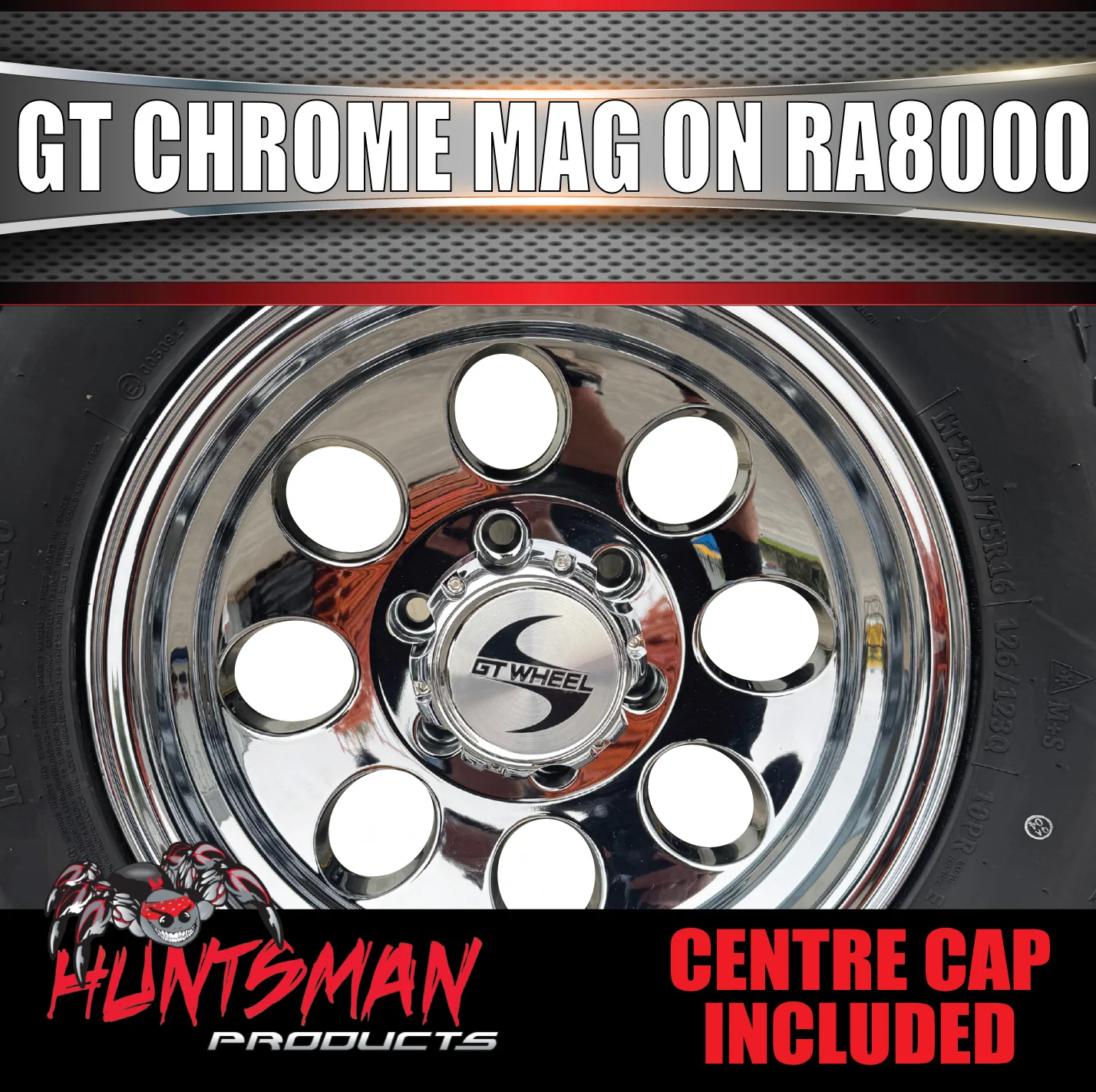 16" Chrome GT Alloy Mag Wheel & 265/75R16 Roadcruza RA8000 Rugged Terrain Tyre 6/139.7 PCD - Image 4