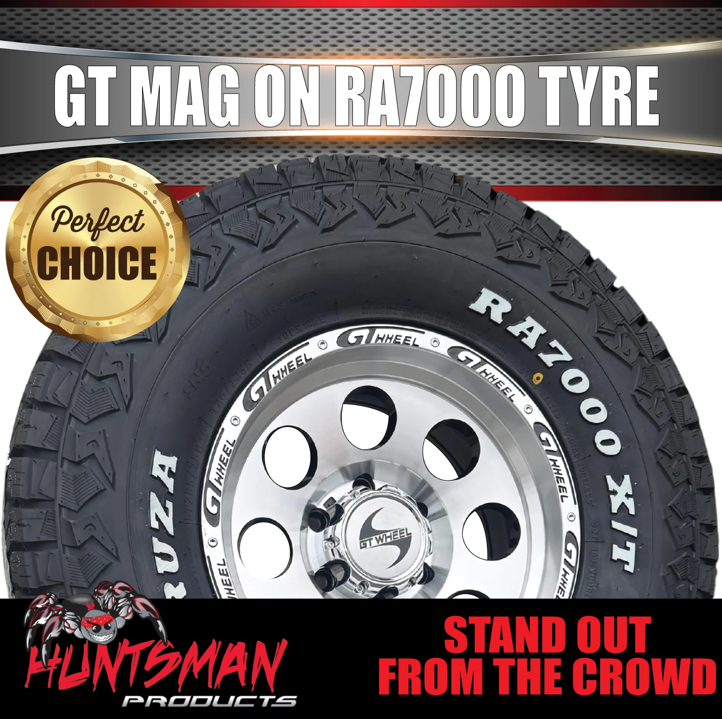 16" GT Alloy Mag Wheel & 245/70R16 Roadcruza RA7000 X/T Extreme Terrain Tyre 6/139.7 PCD - Image 2