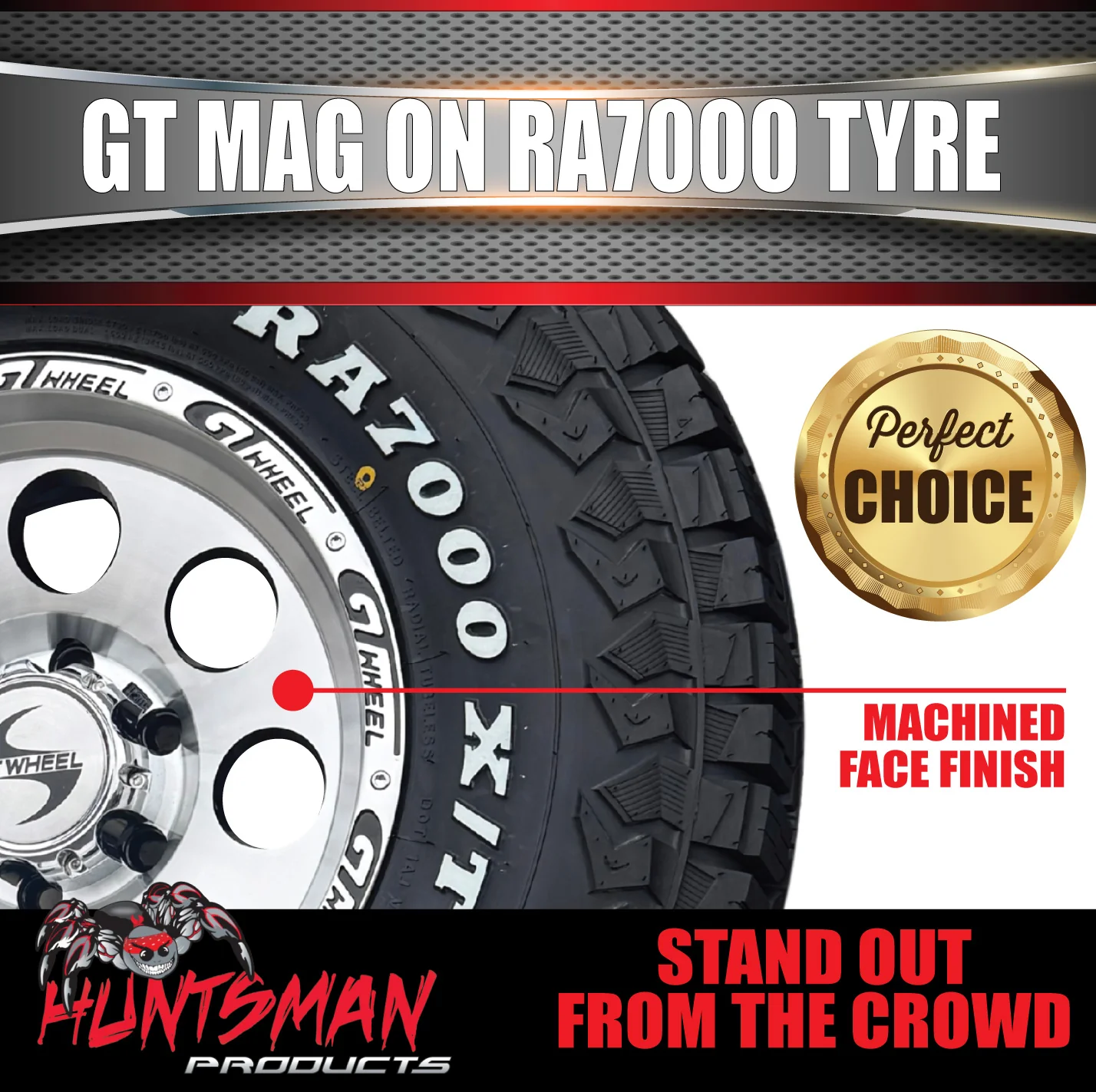 16" GT Alloy Mag Wheel & 245/70R16 Roadcruza RA7000 X/T Extreme Terrain Tyre 6/139.7 PCD - Image 3