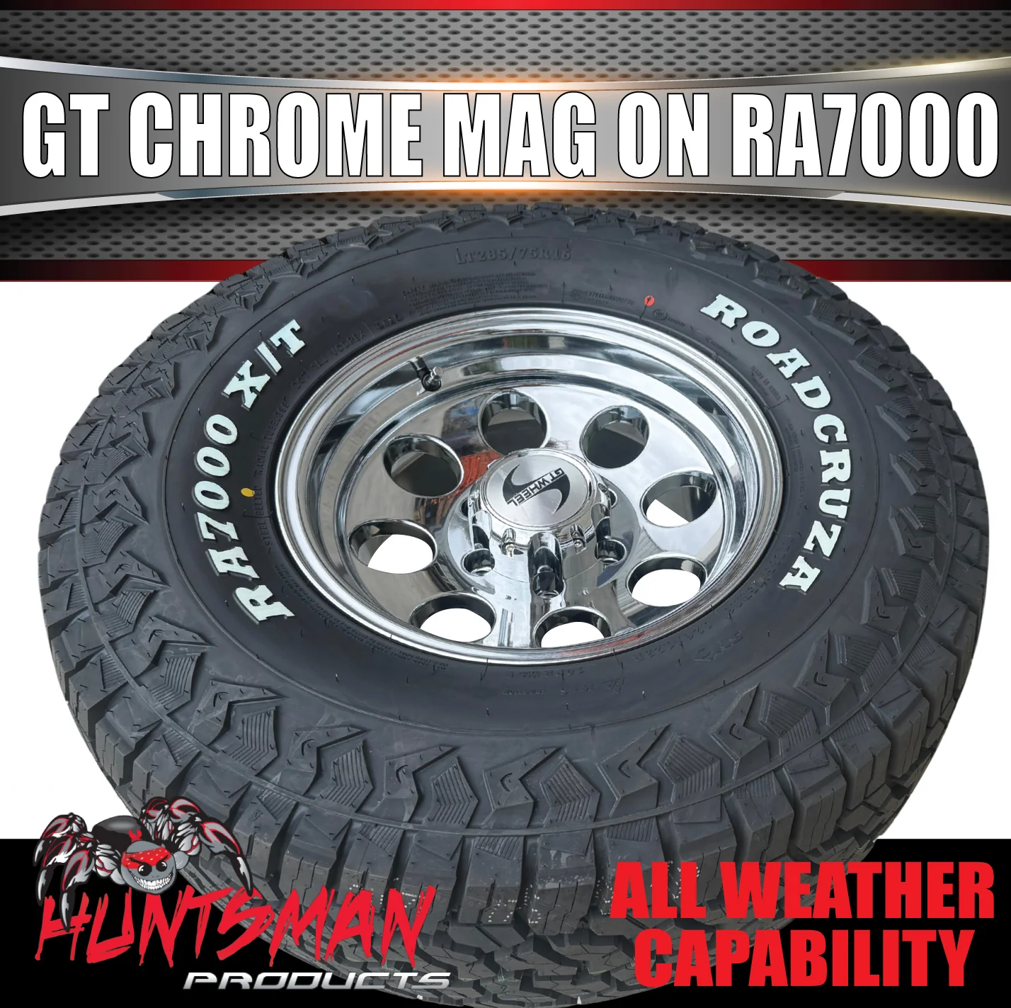 16" GT Chrome 6/139.7 Alloy Wheel & 265/75R16 Roadcruza RA7000 All Terrain Tyre - Image 6