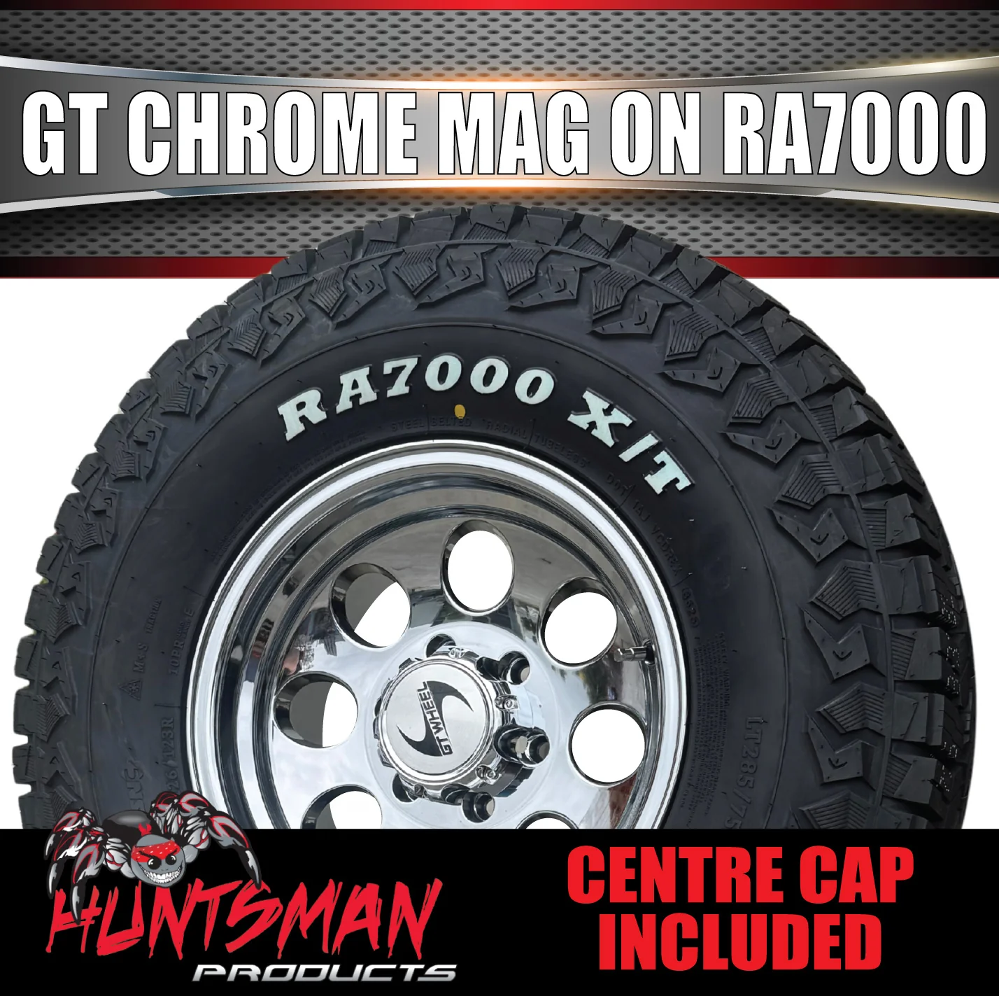 16" GT Chrome 6/139.7 Alloy Wheel & 265/75R16 Roadcruza RA7000 All Terrain Tyre - Image 3