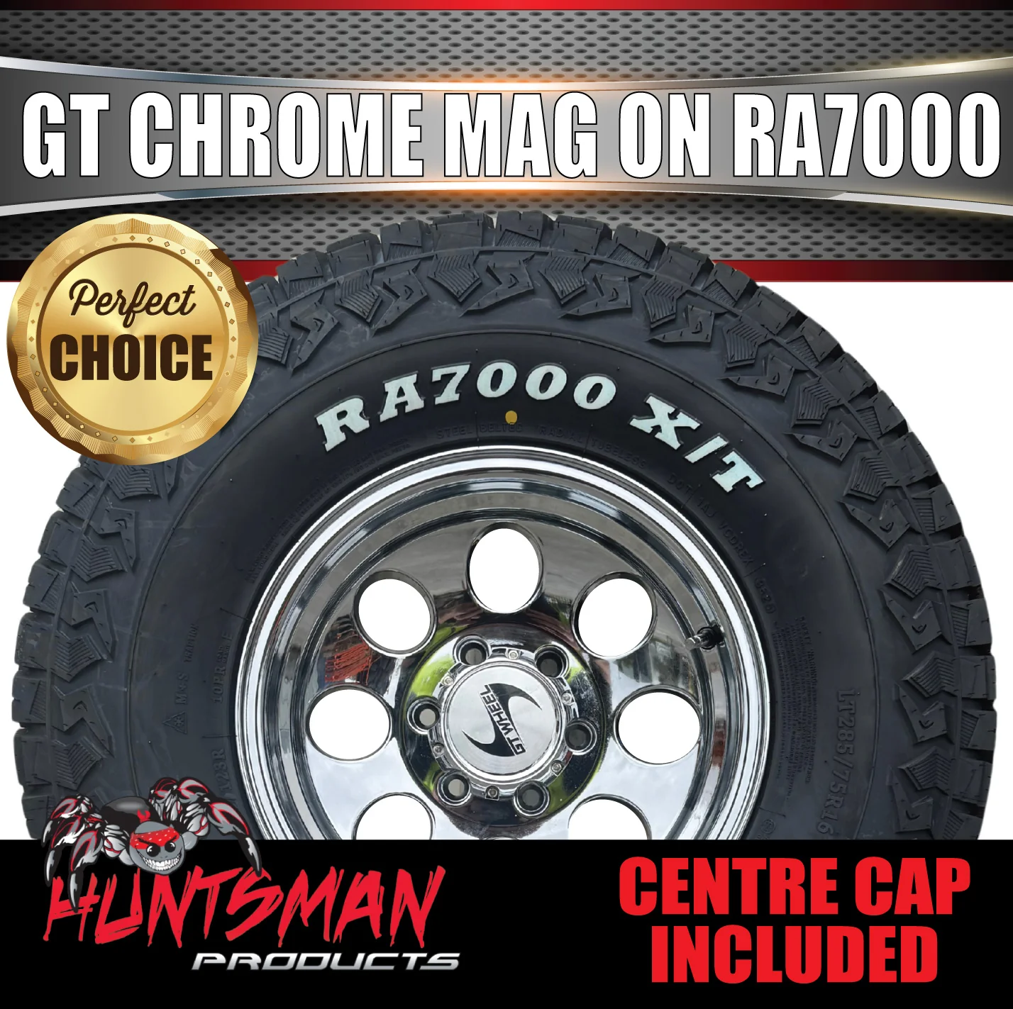 16" GT Chrome 6/139.7 Alloy Wheel & 265/75R16 Roadcruza RA7000 All Terrain Tyre - Image 4