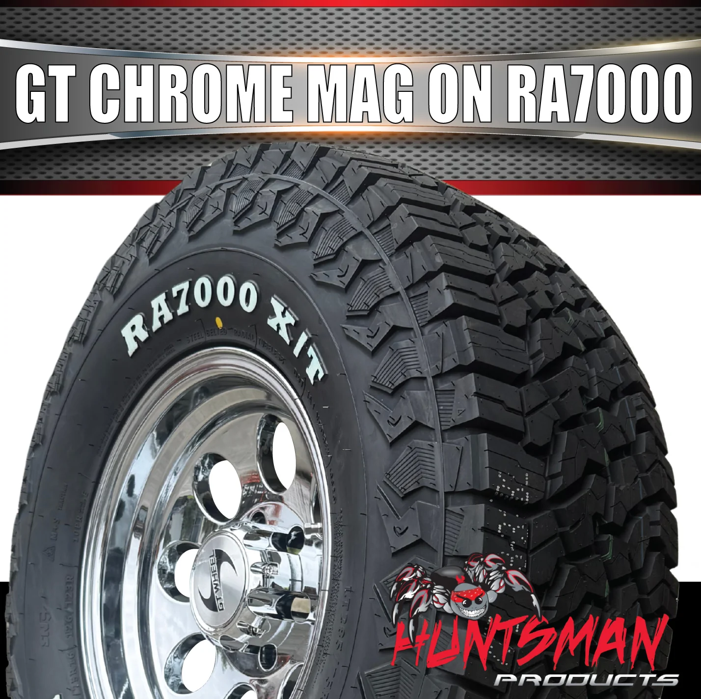 16" GT Chrome 6/139.7 Alloy Wheel & 265/75R16 Roadcruza RA7000 All Terrain Tyre - Image 5