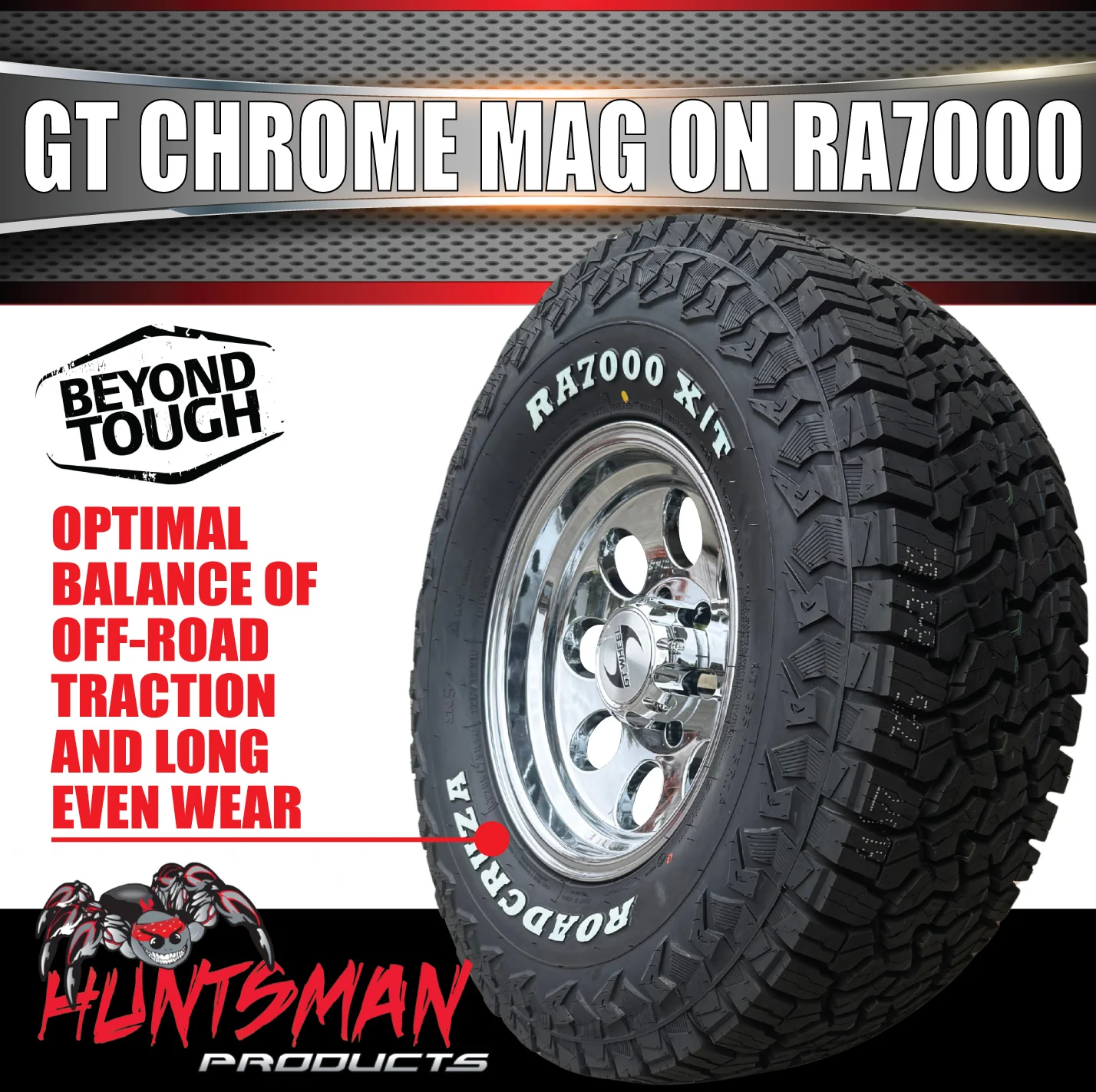 16" GT Chrome 6/139.7 Alloy Wheel & 265/75R16 Roadcruza RA7000 All Terrain Tyre - Image 2