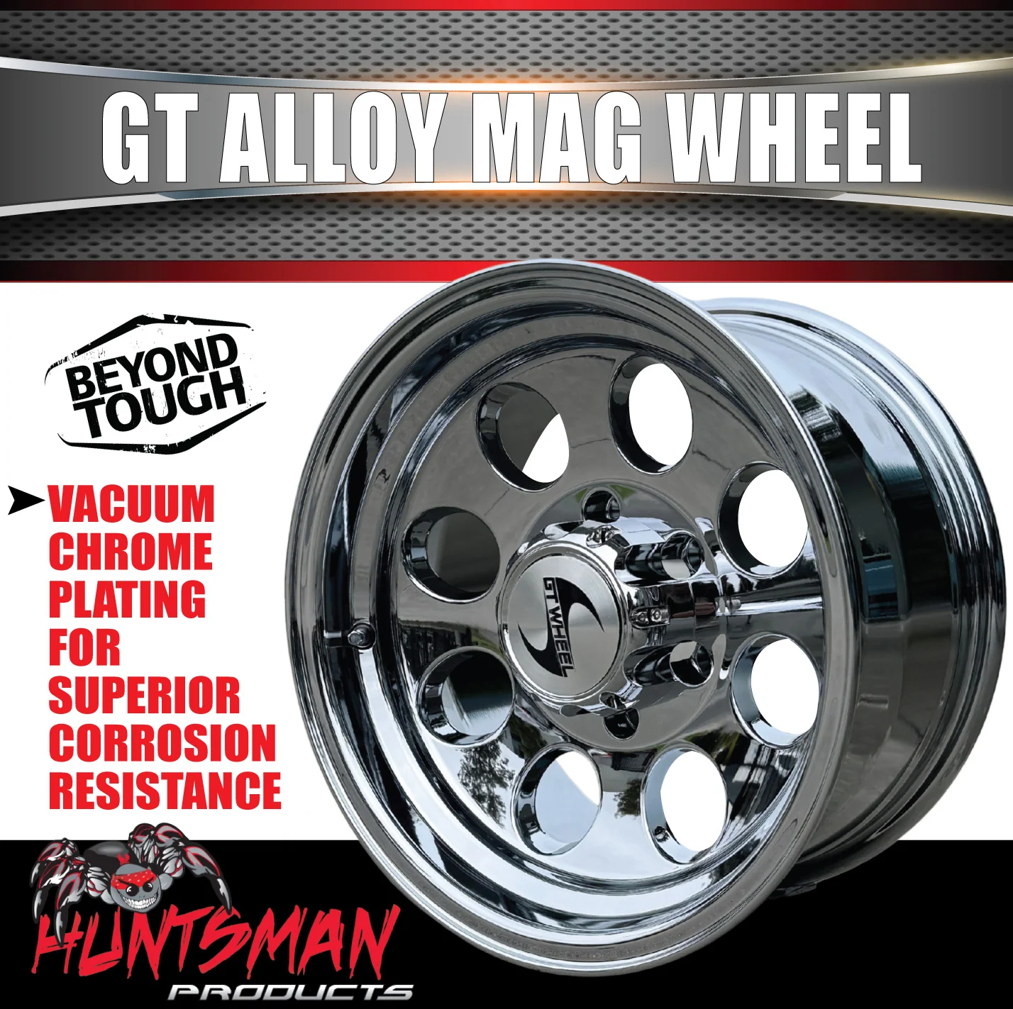 16" GT Vacuum Chrome Alloy Mag Wheel & 265/75R16 Comforser CF3000 Mud Tyre 32" - Image 8