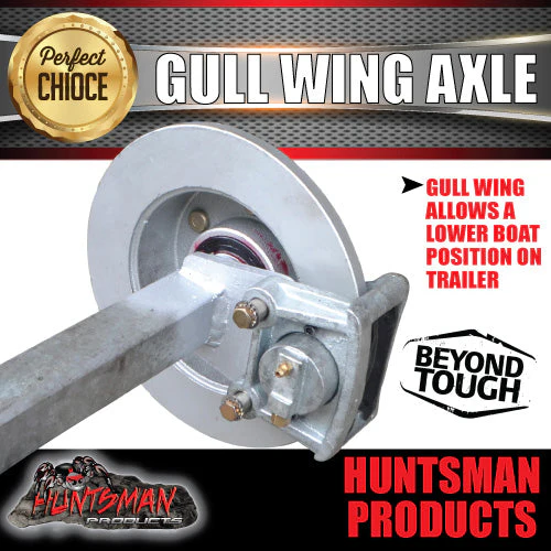 1600Kg Galvanised Hydraulic Disc Gullwing Boat Trailer Axle 103mm Drop Gull Wing - Image 3