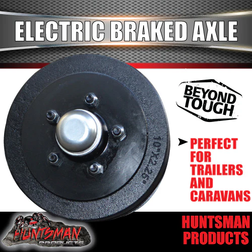 1600Kg Parallel Electric Drum Braked Trailer Caravan Axle. 50mm Square - Image 3