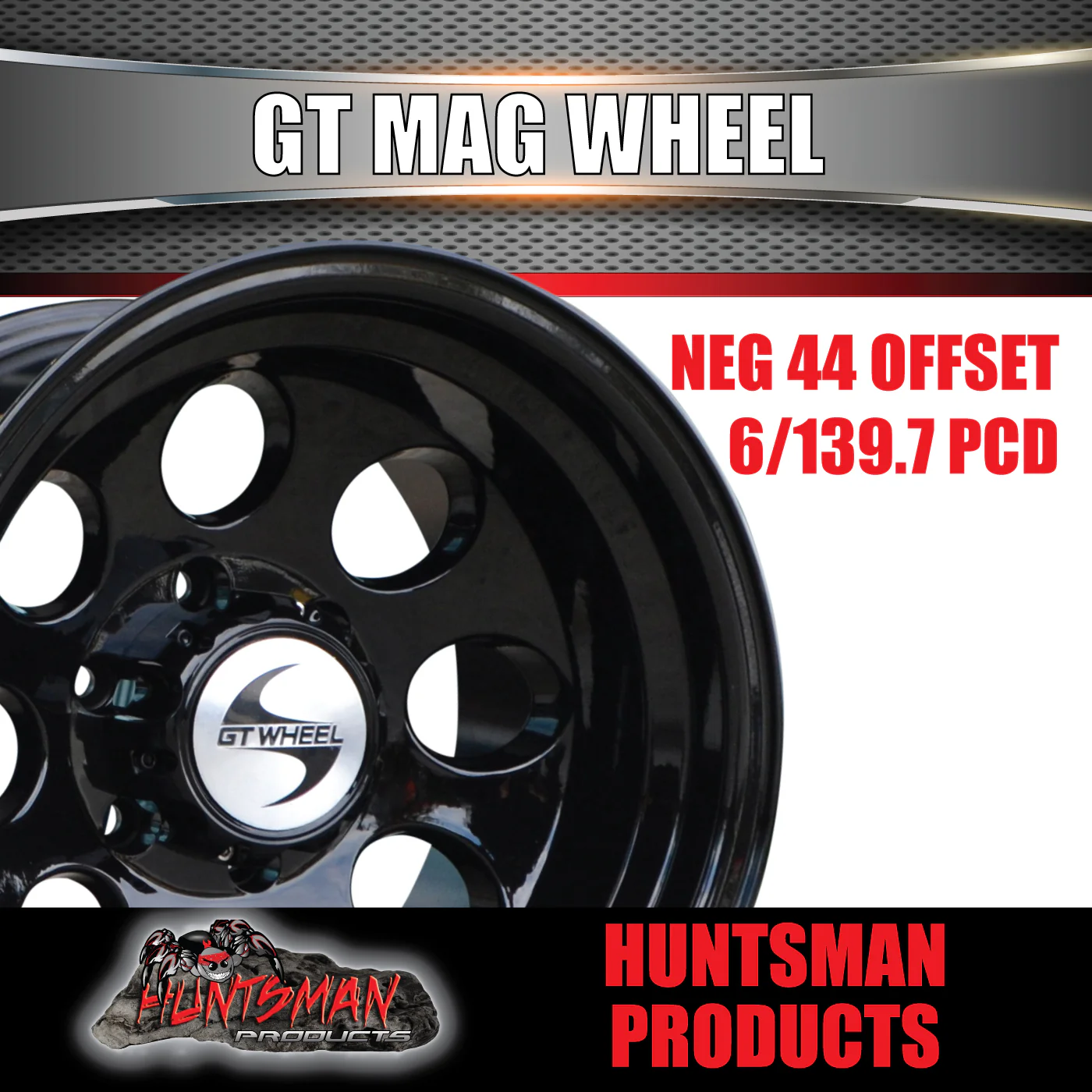 16x10 -44 Black GT Alloy Mag Wheel Rim 4X4 4WD 6/139.7 PCD Toyota Nissan Patrol - Image 5