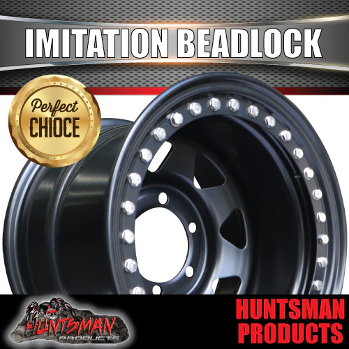 16X10 6/139.7 PCD -44 Offset Steel Imitation Beadlock Rim Stainless Bolt 8 spoke.  Fits Landcruiser, Patrol etc - Image 5