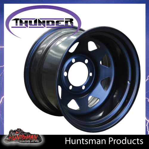 16x10 6 Stud Black Thunder Steel Rim -44 Offset. 6/139.7 PCD.  Fits Landcruiser, Patrol etc - Image 3