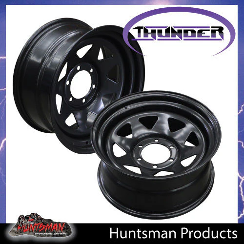 16X7 6 Stud BlackThunder Rim -13 Offset. 6/139.7 PCD.  Fits Landcruiser, Patrol etc - Image 3