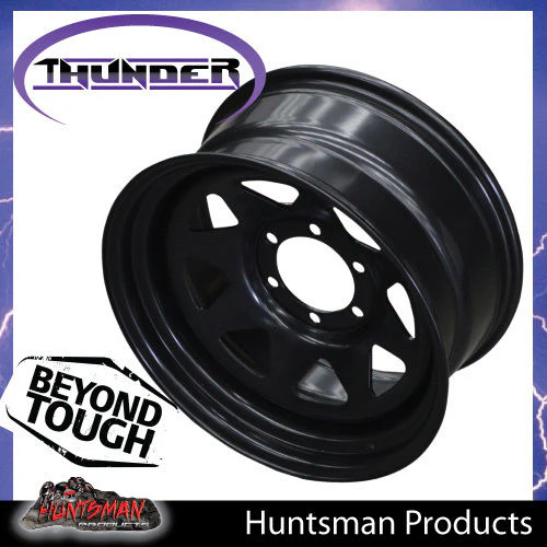 16X7 6 Stud BlackThunder Rim -13 Offset. 6/139.7 PCD.  Fits Landcruiser, Patrol etc - Image 4