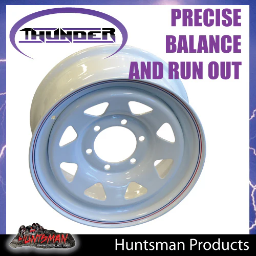 16x7 6 Stud White Thunder Steel Rim +25 Offset. 6/139.7 PCD. Fits Ranger, Hilux, BT 50, D-Max etc - Image 4