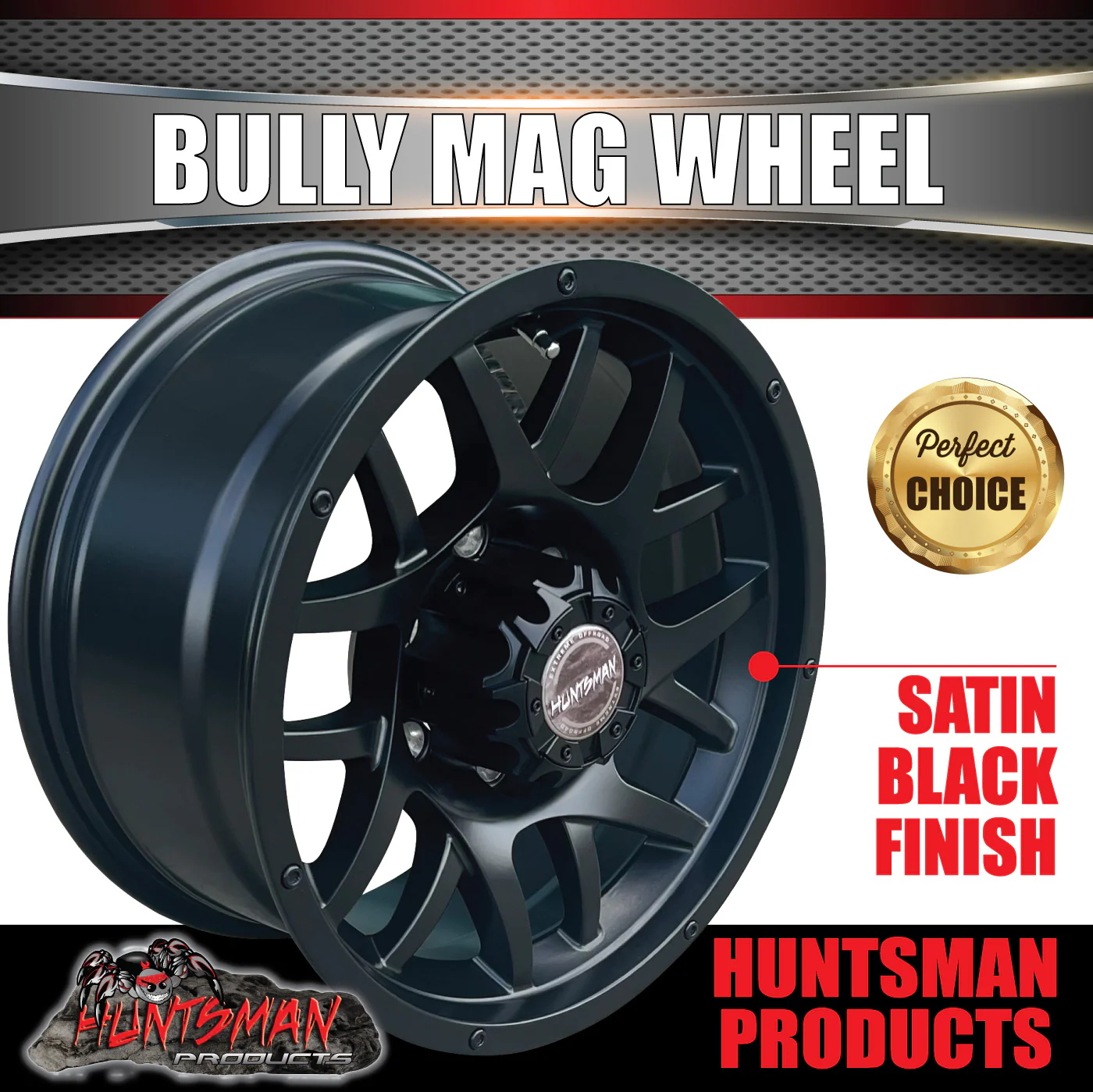 16X8 +15 Offset Bully Mag Wheel 6/139.7 pcd suit Ranger Hilux ETC - Image 2
