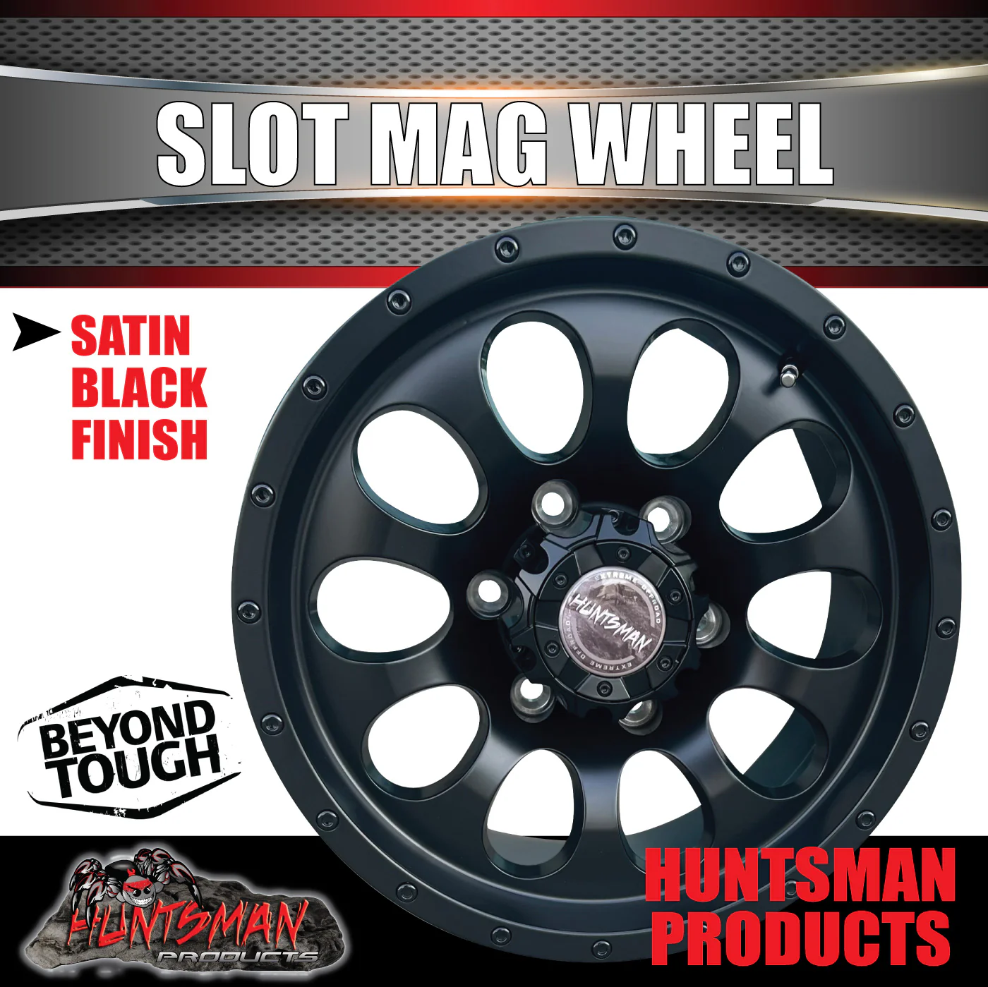 16X8 +15 Offset Slot Mag Wheel 6/139.7 pcd suit Ranger Hilux ETC - Image 2