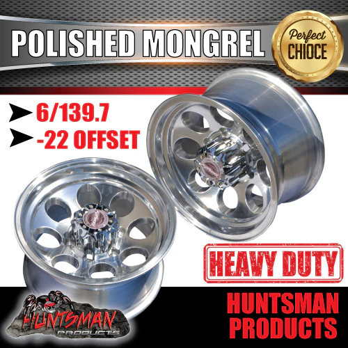 16X8 -22 Mongrel Alloy Mag Wheel Rim 6/139.7 pcd. Polished Finish. Fits Landcruiser, Patrol, Hilux, BT50, Ranger Etc - Image 7