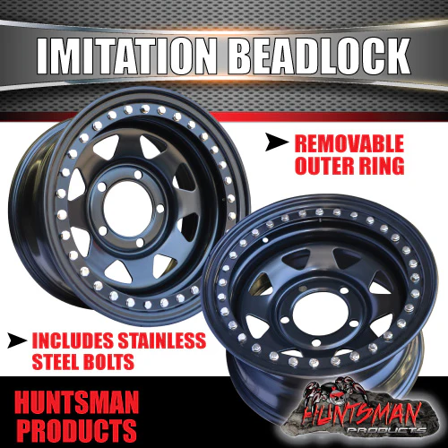 16X8 5/150 PCD 0 Offset Steel Imitation Beadlock Rim.   Fits Toyota Landcruiser - Image 4