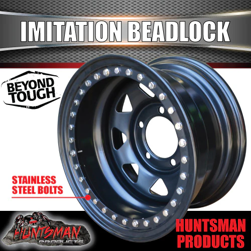 16X8 5/150 PCD -50 Offset Steel Imitation Beadlock Rim.   Fits Toyota Landcruiser 76, 78, 79 - Image 5