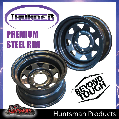16x8 5/150 PCD Black thunder Steel Wheel Rim -25 Offset.  Fits Toyota Landcruiser - Image 3