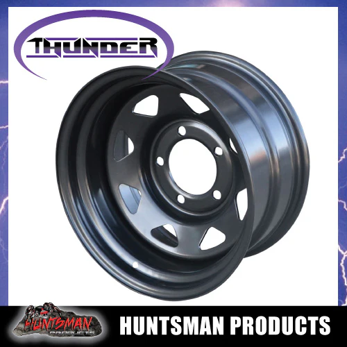 16x8 5/150 PCD Black thunder Steel Wheel Rim -50 Offset.   Fits Toyota Landcruiser - Image 2