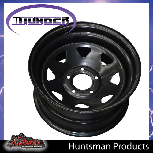 16x8 5 Stud Jeep Thunder Rim 5/127 PCD, -25 Offset, Black Powder Coat, Fit Wrangler - Image 4