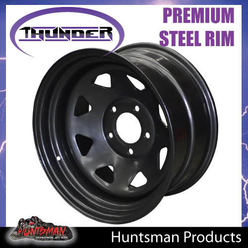 16x8 5 Stud Jeep Thunder Rim 5/127 PCD, -25 Offset, Black Powder Coat, Fit Wrangler - Image 8