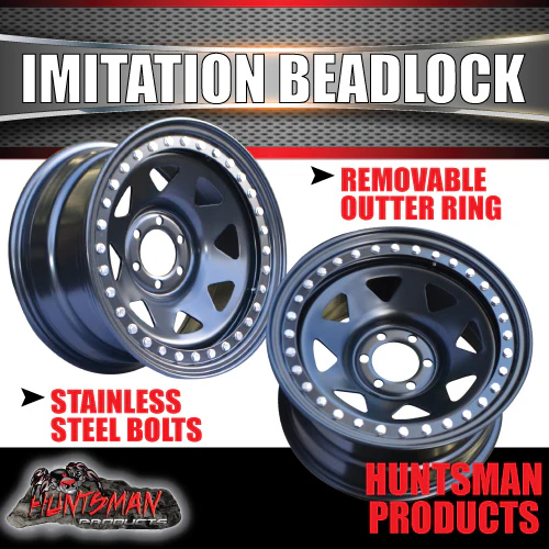 16X8 6/114.3 PCD D40 NP300 +20 offset Steel Imitation Beadlock Rim S/S Bolts - Image 5