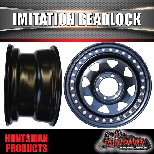 16X8 6/139.7 PCD 0 Offset Steel Imitation Beadlock Rim.  Fits Landcruiser, Patrol, Ranger etc - Image 2