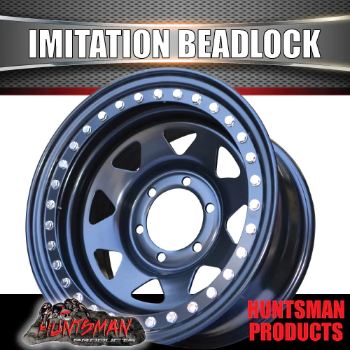 16X8 6/139.7 PCD 0 Offset Steel Imitation Beadlock Rim.  Fits Landcruiser, Patrol, Ranger etc - Image 3