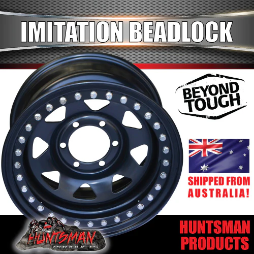 16X8 6/139.7 PCD 0 Offset Steel Imitation Beadlock Rim.  Fits Landcruiser, Patrol, Ranger etc - Image 5