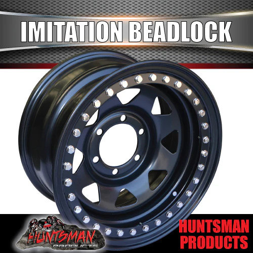 16X8 6/139.7 PCD 0 Offset Steel Imitation Beadlock Rim.  Fits Landcruiser, Patrol, Ranger etc - Image 6