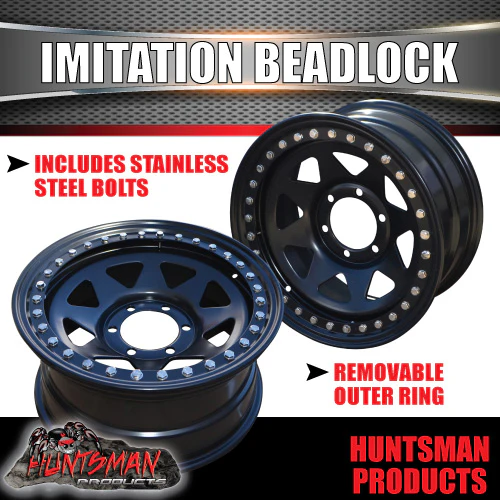 16X8 6/139.7 PCD +20 Offset Steel Imitation Beadlock Rim.  Fits Ranger, Hilux, BT 50, D-Max etc - Image 4