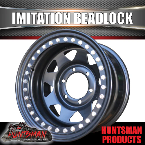 16X8 6/139.7 PCD -23 Offset Steel Imitation Beadlock Rim.  Fits Landcruiser, Patrol etc - Image 3